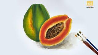 How to draw Papaya in easy way II Papaya drawing II #artjanag