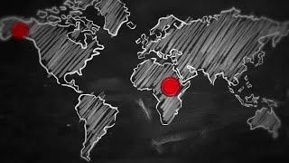 World Map Red Dot Connection Motion Graphics