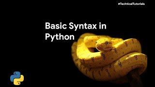 Basic Python Syntax