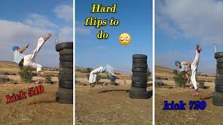 Amazing super kicks | أضرب بقوة | Hard flips to do | hard working man