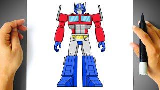 How to DRAW OPTIMUS PRIME - Transformers