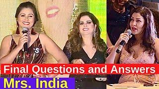 Mrs. India | Final Questions and Answers #mrsindiadream