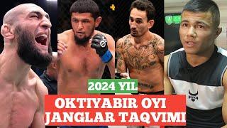 OKTYABIR OYIDAGI BOKS VA MMA JANGLAR TAQVIMI