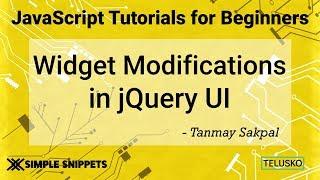 Widget Modifications in JQuery UI using Getter and Setter Methods