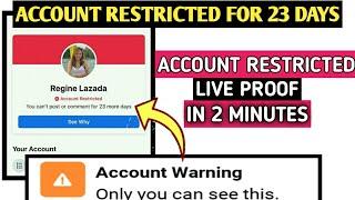 Account Restricted Only You Can See This | You Can't Post Or Comments Problem Solved New Method 2023