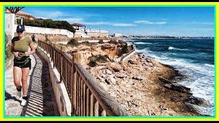 Ambient Wave Sounds Path Walk In Spain | Calm Beach Walk | Sunny, Relaxing Costa Blanca 2023