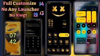 Best Minimal Dark Yellow Home screen setup For Any Xiaomi,Redmi,Poco Device।Miui 12,13,14