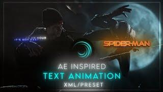 Ae inspired Text Animation Like @NefariousEditzIn After Motion | No password| Free xml + Preset