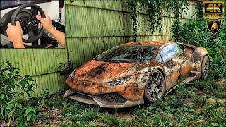 Rebuilding LAMBORGHINI HURACAN 1000HP - Forza Horizon 5 - Thrustmaster T300RS Gameplay 4K Ultra HD.