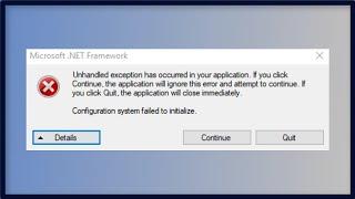 Unhandled Exception Has Occurred In Your Application - Fix