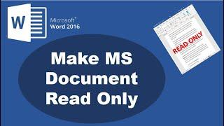 How To Set Your Word Document To Read Only - Word 2016