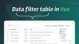Let's create a filter table component in Vue