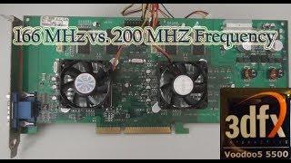 3dfx Voodoo 5 5500 AGP - Comparison between 166MHz and 200MHz