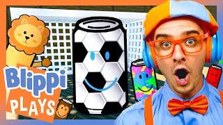 Blippi Plays 'Find the Cans' on Roblox! | Blippi Plays Roblox! | Educational Games for Kids