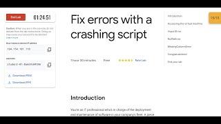 Fix errors with a crashing script || #qwiklabs || #coursera