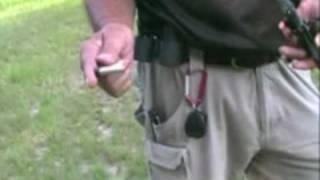 037 Massad Ayoob Demonstrates how to Reload the Revolver with the Bianchi "Speed Strip"