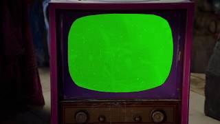 Retro TV screen for Video Editing // Green Screen Free