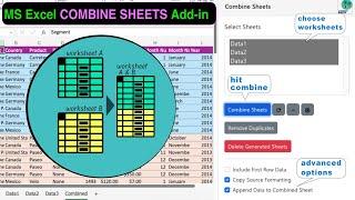 MS Excel "Combine Sheets" Excel web add-in