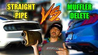 Muffler Delete VS Straight Piped Sound comparison Mustang GT 5.0 | Must watch before deciding