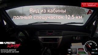 Rally Karelia 2019. The view from the cockpit of the Lancer evolution 7. Lumivaara