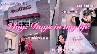 APARTMENT SERIES VLOG: home decor, unpacking, organizing my closet, decorating, & visiting family