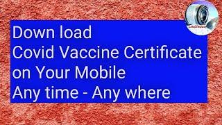 Covid Vaccine Certificate