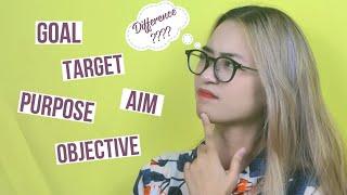 The differences between Aim, Goal, Target, Objective, and Purpose