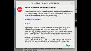 How to fix errors in virtualbox - modprobe vboxdrv, Kernel driver not installed