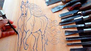 wood carving Horse