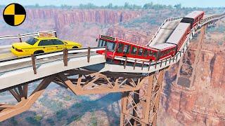 Cars vs Collapsing Bridge Accidents  BeamNG.Drive