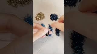 Beading dark blue statement earrings  check out my handmade jewelry 
