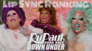 RuPaul's Drag Race Down Under | Lip Sync Ranking