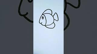 How to draw easy fish drawing step by step #drawing #howtodraw #drawingideas