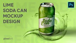 Lime Soda Can Mockup Design Vol - 2 | Photoshop Mockup Tutorials