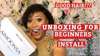 AIMOONSA HAIR  REVIEW || UNBOXING FOR BEGINNERS INSTALL ||  Garbie'Signature