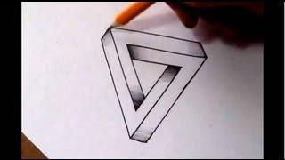 How To Draw The Impossible Triangle - Optical Illusion