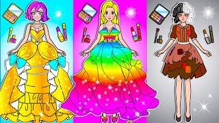 [paper dolls] Rich vs Poor Rapunzel Make Up at Princess Prom | Rapunzel Family 놀이 종이