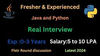 Java python fresher and experienced live interview 2024