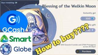 How to buy Blessing of the welkin moon using load/gcash in genshin impact