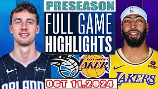 Los Angeles Lakers Vs Orlando Magic Full Game Highlights Oct 11,2024 NBA Preseason