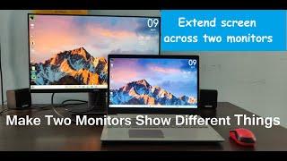 Extend the display || Make Two Monitors Show Different Things || Dual Monitor Setup