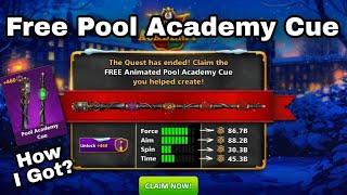 CLAIM FREE Animated Pool Academy Cue With Level Max