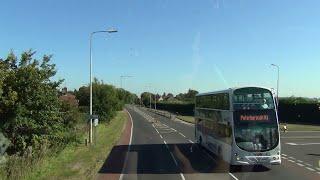 X1 Peterborough - Great Yarmouth 3 Bus Driver's eye View