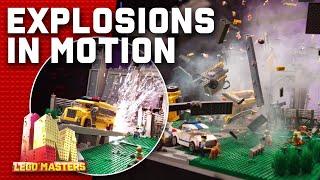 Blowing up the contestant’s ‘Explosion In Motion’ builds | LEGO Masters Australia