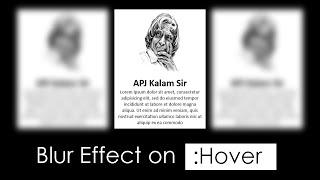 Blur Effect on Hover | UI Design | HTML CSS