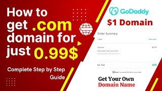 How to Get a .com domain in just 0.99$ from GoDaddy in 2022 ||  .com Domain sirf 1 dollar me