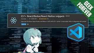 ️ES7 + React/Redux/React-Native snippets (VS Code Setup)