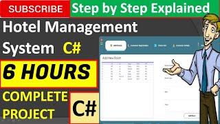 Hotel Management System in Csharp (C#, Visual Studio, MsSQL Server) Complete Project (Step by Step)