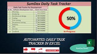 Automated Daily Task Tracker in Excel