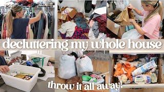DECLUTTERING MY ENTIRE HOUSE! decluttering, organizing and cleaning | whole house declutter 2024
